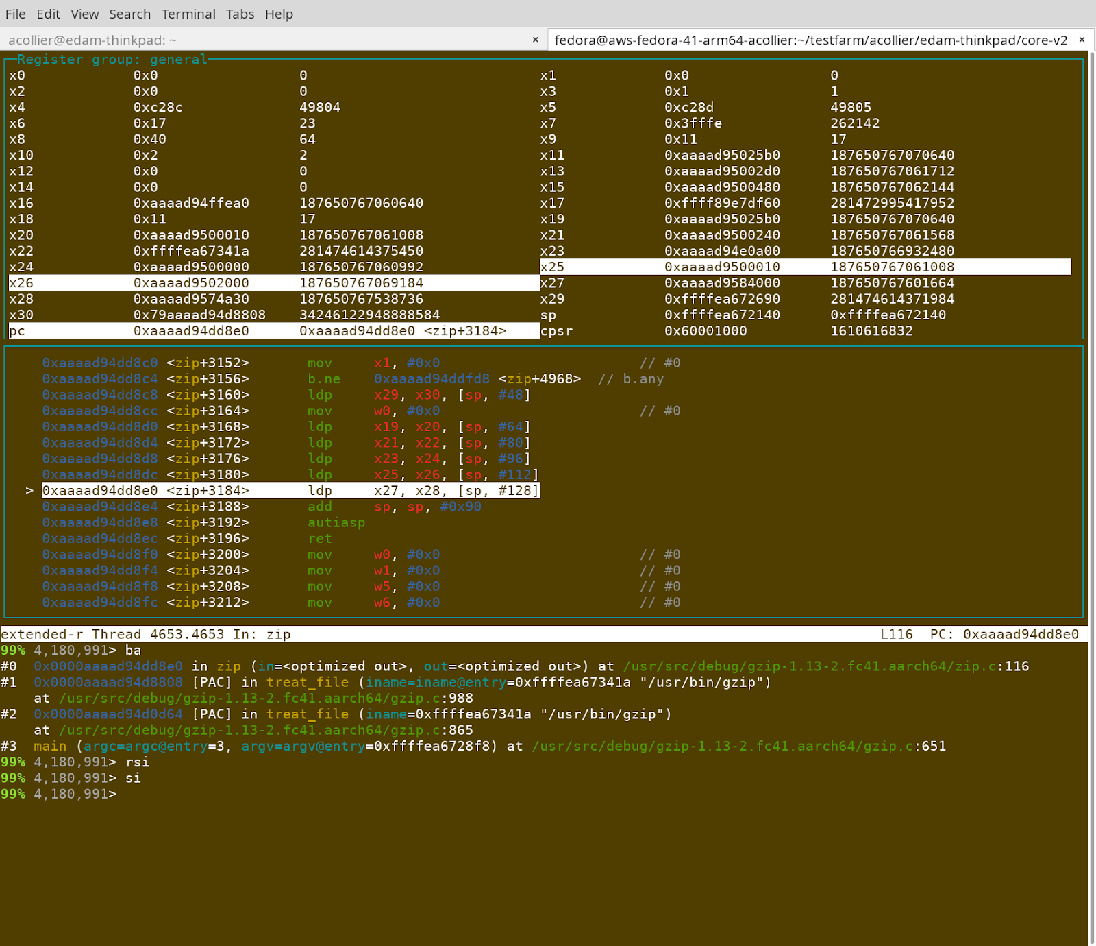 Understanding Pointer Authentication Effects in Debugger Output